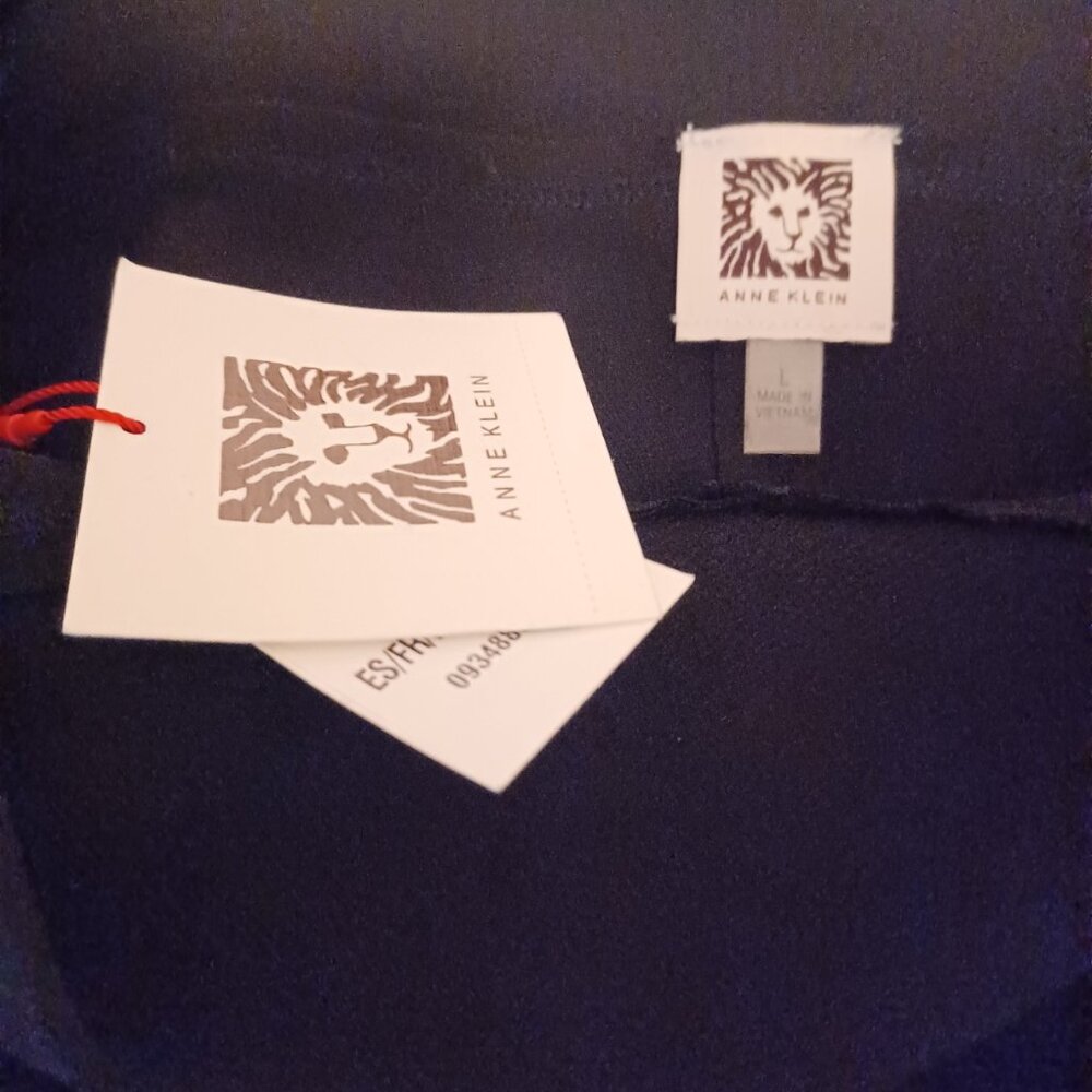 NWT Classic ANNE KLEIN Black Comfortable Pull Up Dress Pants.sz L